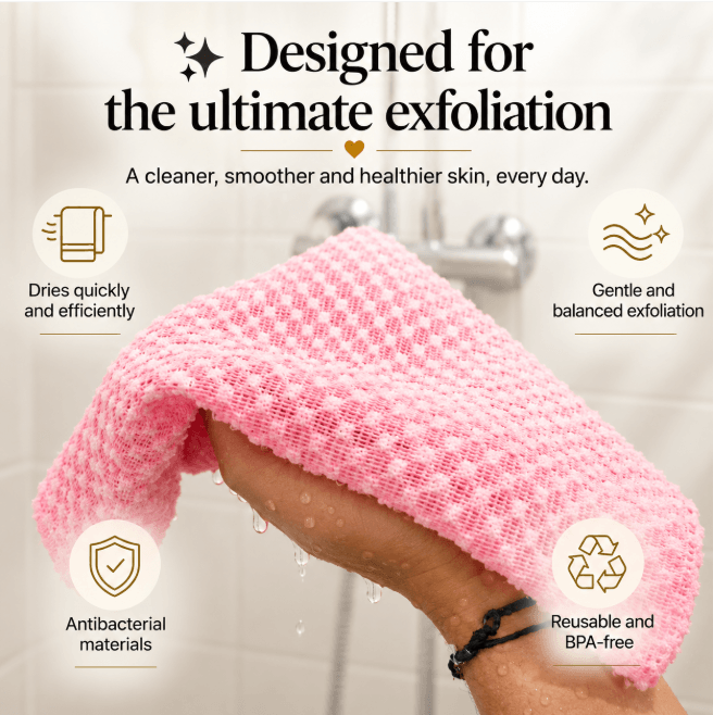 ExfoGlide – Exfoliating Shower Towel
